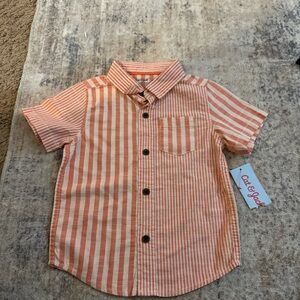 Cat & Jack Kids Shirt with Orange and White Stripes